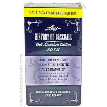 2012 Leaf History of Baseball Hobby Box (1 Cut Signature Per Box!)