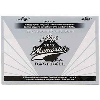 2012 Leaf Memories Baseball Hobby Box