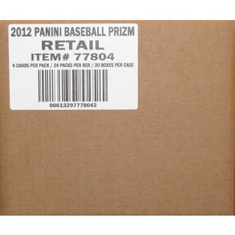 2012 Panini Prizm Baseball Retail 20-Box Case