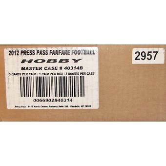 2012 Press Pass Fanfare Football Hobby 20-Box Case