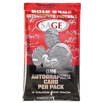2012 Sage Autographed Football Hobby Pack
