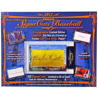 2012 TriStar SignaCuts Bronx Edition Baseball Hobby Box