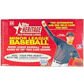2012 Topps Heritage Minor League Baseball Hobby Box