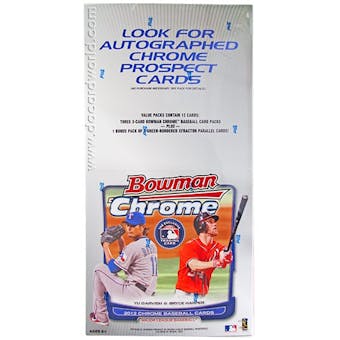 2012 Bowman Chrome Baseball Jumbo Rack Box (18 Packs)