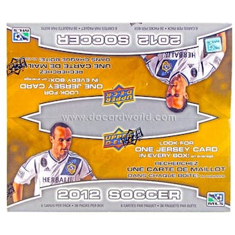 2012 Upper Deck Soccer Retail 36-Pack Box (1 Memorabilia Card Per Box)!