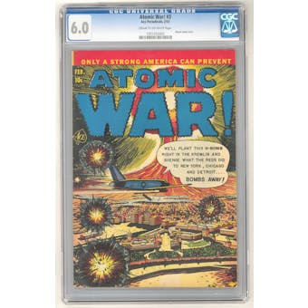 Atomic War! #3 CGC 6.0 (C-OW) *1301352002*