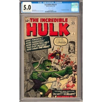 Incredible Hulk #5 CGC 5.0 (OW-W) *1301387008*
