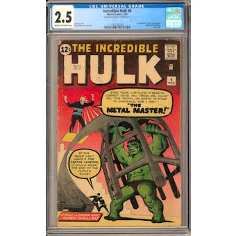 Incredible Hulk #6 CGC 2.5 (C-OW) *1301387009*