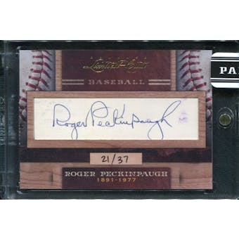 2011 Panini Donruss Limited Cuts 4 #280 Roger Peckinpaugh Autograph /37 d.1977