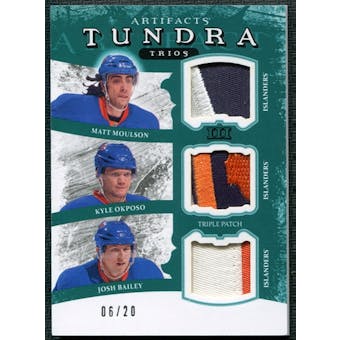 2011/12 Upper Deck Artifacts Tundra Trios Patches Emerald #TT3NYI Matt Moulson Kyle Okposo Josh Bailey 6/20