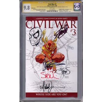 Civil War #3 Stan Lee Turner McNiven Vines Stan Lee Morales (w/sketch) Steigerwald Signature Series CGC 9.8