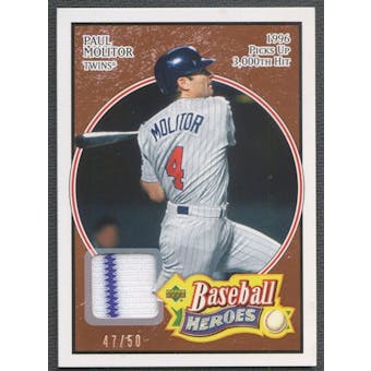 2005 Upper Deck Baseball Heroes #52 Paul Molitor Memorabilia Bronze Jersey #47/50