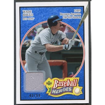 2005 Upper Deck Baseball Heroes #86 Wade Boggs Memorabilia Blue Jersey #43/99