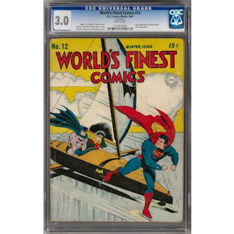World's Finest Comics #12 CGC 3.0 (W) *1332803003*