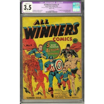 All Winners Comics #1 CGC 3.5 Slight (C-1) Restoration (OW) *1332850005*