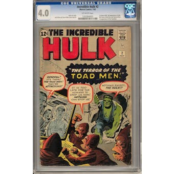 Incredible Hulk #2 CGC 4.0 (OW) *1333364003*