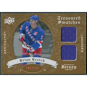 2008/09 Upper Deck Artifacts Treasured Swatches Dual #TSDBL Brian Leetch /199