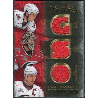 2007/08 Upper Deck OPC Premier Rare Remnants Triples Gold #PTBSW Rod Brind`Amour Eric Staal Cam Ward /35