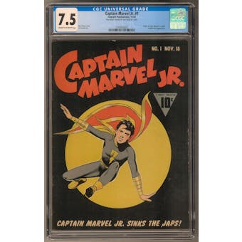 Captain Marvel Jr #1 CGC 7.5 (C-OW) *1345826002*
