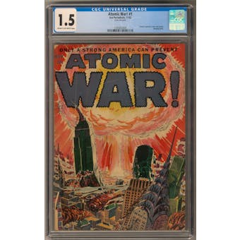 Atomic War! #1 CGC 1.5 (C-OW) *1345853004*