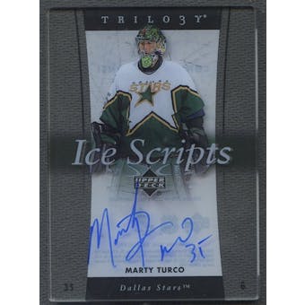 2005/06 Upper Deck Trilogy #ISMT Marty Turco Ice Scripts Auto
