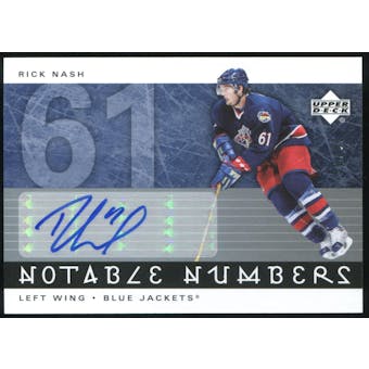 2005/06 Upper Deck Notable Numbers #NRN Rick Nash Autograph 50/61