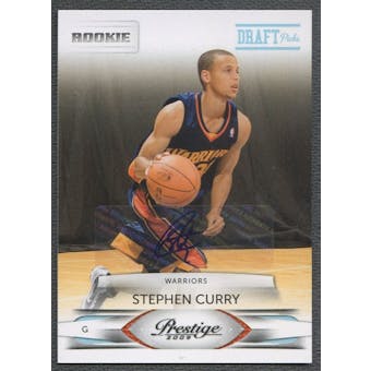 2009/10 Prestige #157 Stephen Curry Draft Picks Light Blue Auto #087/100