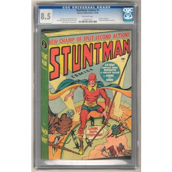 Stuntman Comics #1 CGC 8.5 (OW) *1349577017*