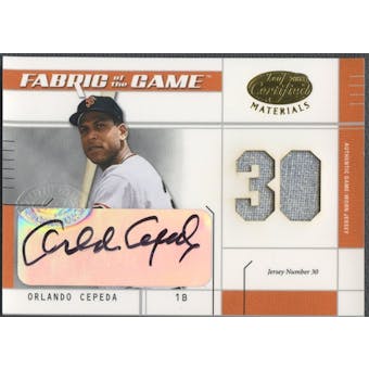2003 Leaf Certified Materials #FG106 Orlando Cepeda Fabric of the Game Jersey Auto #05/30