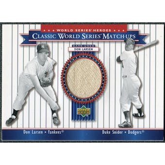 2002 Upper Deck World Series Heroes Classic Match-Ups Memorabilia #MU56 Don Larsen Pants Duke Snider