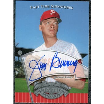2005 Upper Deck UD Past Time Pennants Signatures Silver #JB Jim Bunning T3 SP