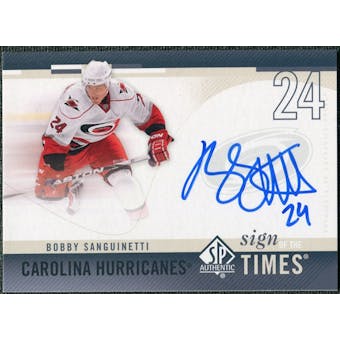 2010/11 Upper Deck SP Authentic Sign of the Times #SOTBS Bobby Sanguinetti Autograph