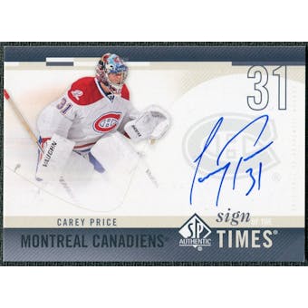 2010/11 Upper Deck SP Authentic Sign of the Times #SOTCP Carey Price Autograph