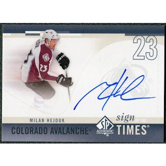 2010/11 Upper Deck SP Authentic Sign of the Times #SOTHE Milan Hejduk Autograph