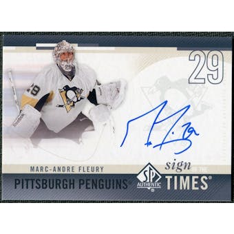 2010/11 Upper Deck SP Authentic Sign of the Times #SOTMF Marc-Andre Fleury Autograph