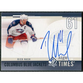 2010/11 Upper Deck SP Authentic Sign of the Times #SOTRN Rick Nash Autograph