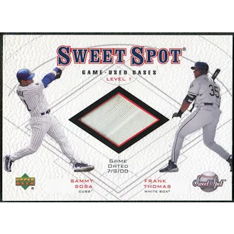 2001 Upper Deck Sweet Spot Game Base Duos #B1ST Sammy Sosa Frank Thomas