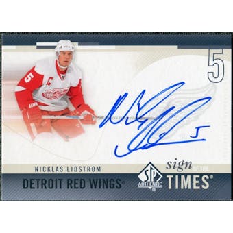 2010/11 Upper Deck SP Authentic Sign of the Times #SOTNL Nicklas Lidstrom Autograph