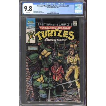 Teenage Mutant Ninja Turtles Adventures #1 CGC 9.8 (W) *1358873014* 1st Bebop Rocksteady & Krang