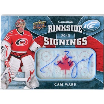 2009/10 Upper Deck Ice Rinkside Signings Canadian #RSCW Cam Ward Autograph