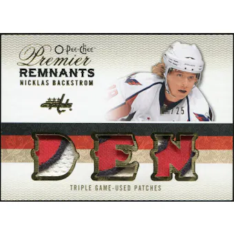2009/10 Upper Deck OPC Premier Remnants Triples Patches #PRTNB Nicklas Backstrom /25