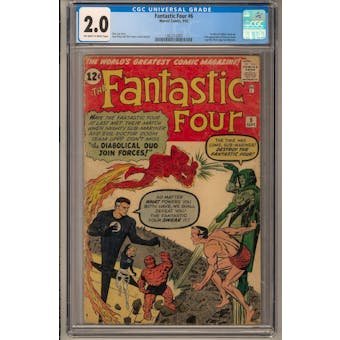 Fantastic Four #6 CGC 2.0 (OW-W) *1362212005*