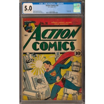 Action Comics #36 CGC 5.0 (C-OW) *1362227004*
