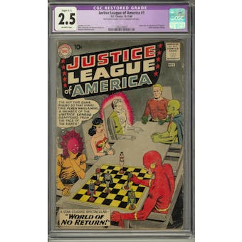 Justice League of America #1 CGC 2.5 Slight (C-1) Restoration (OW) *1362228007*