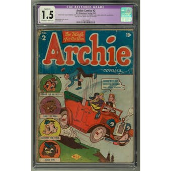 Archie #2 CGC 1.5 (OW-W) Restored *1362234001*