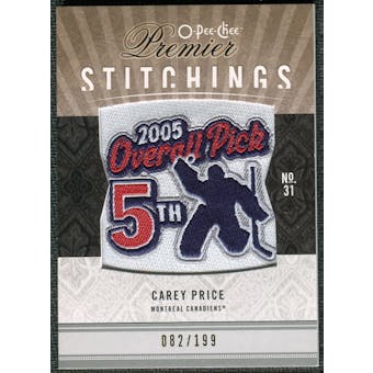 2009/10 Upper Deck OPC Premier Stitchings #PSCP Carey Price /199