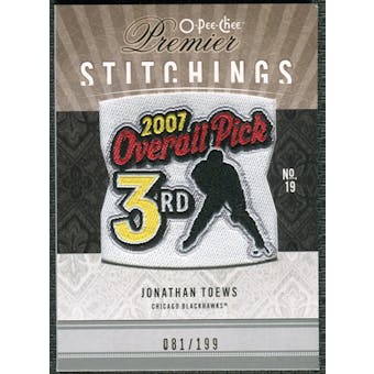 2009/10 Upper Deck OPC Premier Stitchings #PSTO Jonathan Toews /199