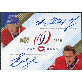 2008/09 Upper Deck Montreal Canadiens Centennial Signatures Dual #AA Andrei Kostitsyn Alex Kovalev Auto 32/50