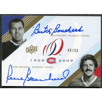 2008/09 Upper Deck Montreal Canadiens Centennial Signatures Dual #BB Butch Bouchard Pierre Bouchard Auto 49/50