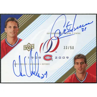 2008/09 Upper Deck Montreal Canadiens Centennial Signatures Dual #CC Guy Carbonneau Chris Chelios Auto 33/50